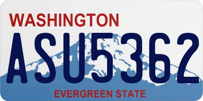 WA license plate ASU5362