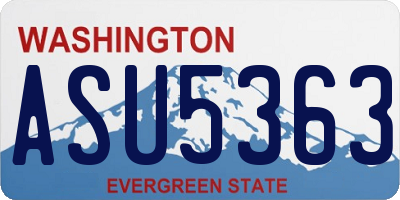 WA license plate ASU5363