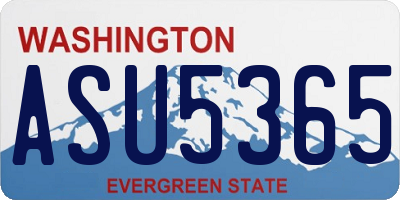 WA license plate ASU5365