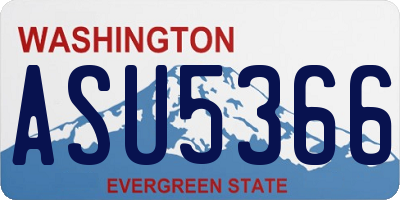 WA license plate ASU5366
