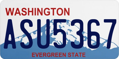 WA license plate ASU5367