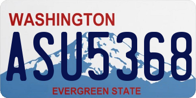 WA license plate ASU5368