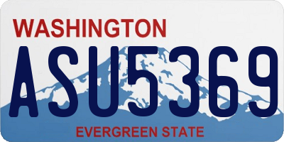 WA license plate ASU5369