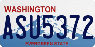 WA license plate ASU5372