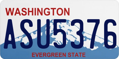 WA license plate ASU5376