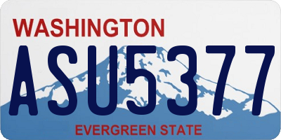 WA license plate ASU5377