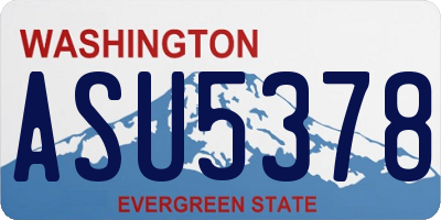 WA license plate ASU5378