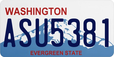 WA license plate ASU5381