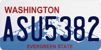 WA license plate ASU5382