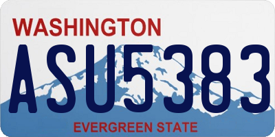 WA license plate ASU5383