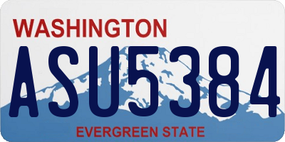 WA license plate ASU5384