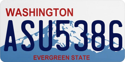WA license plate ASU5386