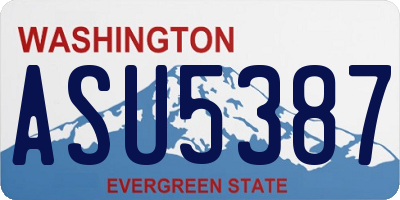 WA license plate ASU5387