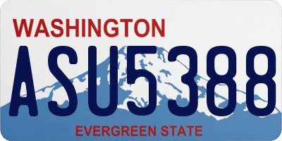 WA license plate ASU5388