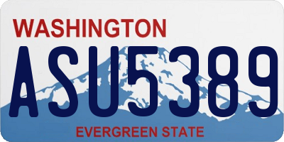 WA license plate ASU5389