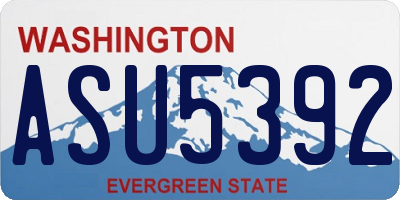 WA license plate ASU5392