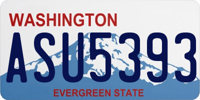WA license plate ASU5393