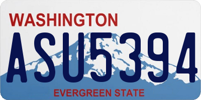 WA license plate ASU5394
