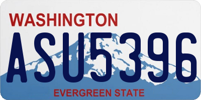 WA license plate ASU5396