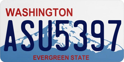 WA license plate ASU5397