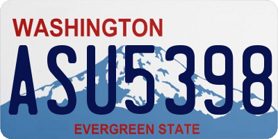 WA license plate ASU5398