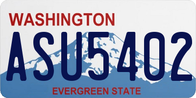 WA license plate ASU5402