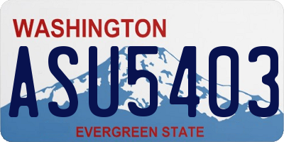 WA license plate ASU5403