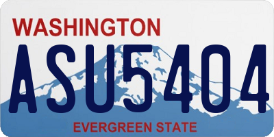 WA license plate ASU5404