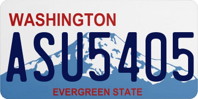 WA license plate ASU5405