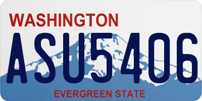 WA license plate ASU5406