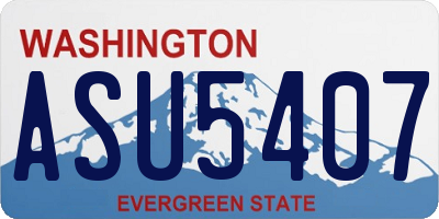 WA license plate ASU5407