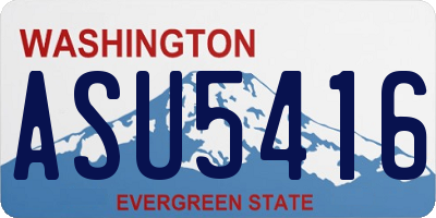 WA license plate ASU5416