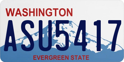 WA license plate ASU5417