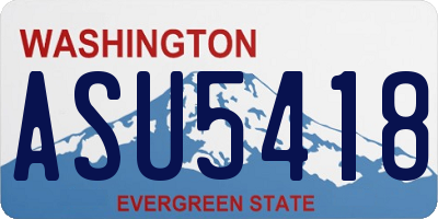 WA license plate ASU5418