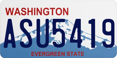 WA license plate ASU5419