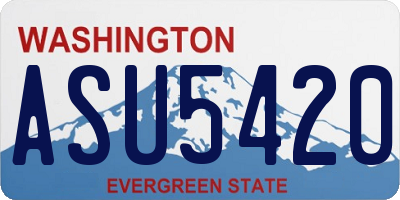 WA license plate ASU5420