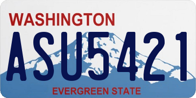 WA license plate ASU5421