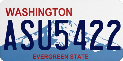 WA license plate ASU5422