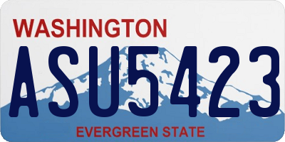 WA license plate ASU5423