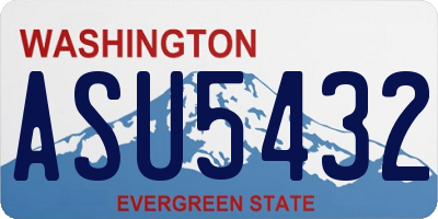 WA license plate ASU5432