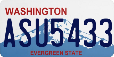 WA license plate ASU5433