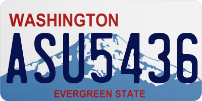 WA license plate ASU5436