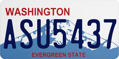 WA license plate ASU5437