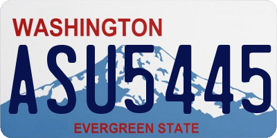 WA license plate ASU5445