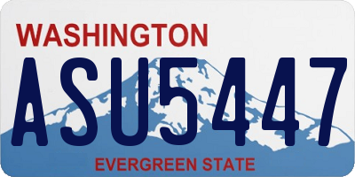 WA license plate ASU5447