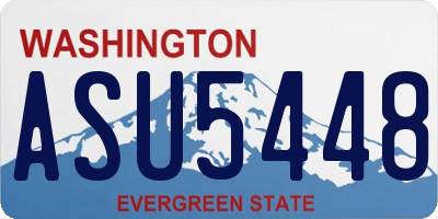 WA license plate ASU5448