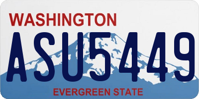 WA license plate ASU5449
