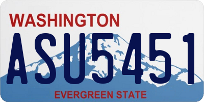 WA license plate ASU5451