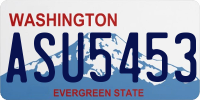 WA license plate ASU5453