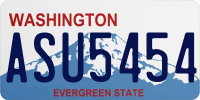 WA license plate ASU5454